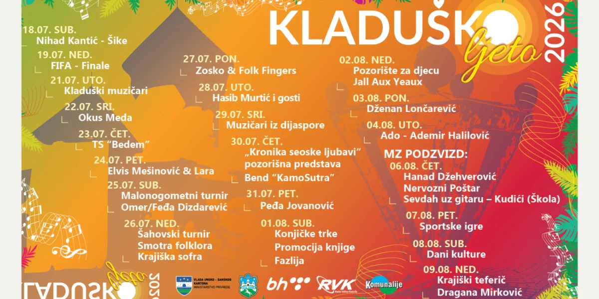 Javni pozivi za manifestaciju “Kladuško ljeto 2026”